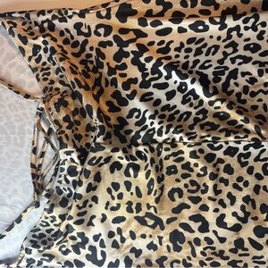 Leopard Print Satin Top